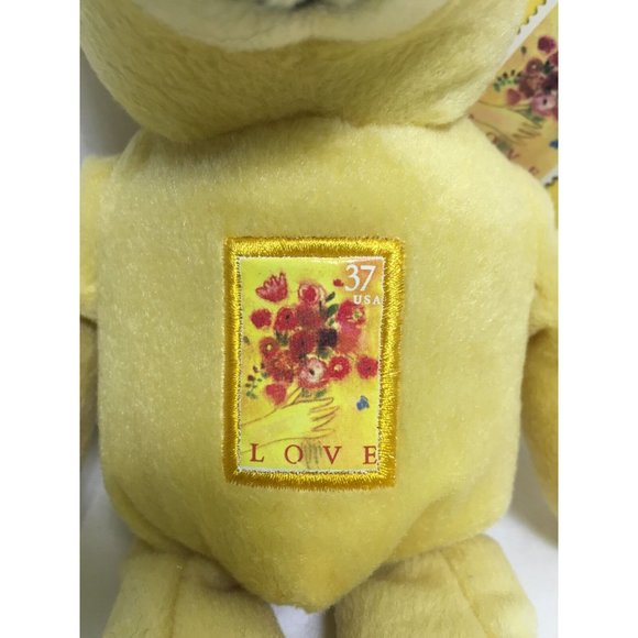 USPS Love Bouquet Stamp Bear Bean Plush Heart NEW - Picture 2 of 10